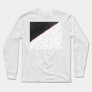 Paris monochrome rose gold marble Long Sleeve T-Shirt